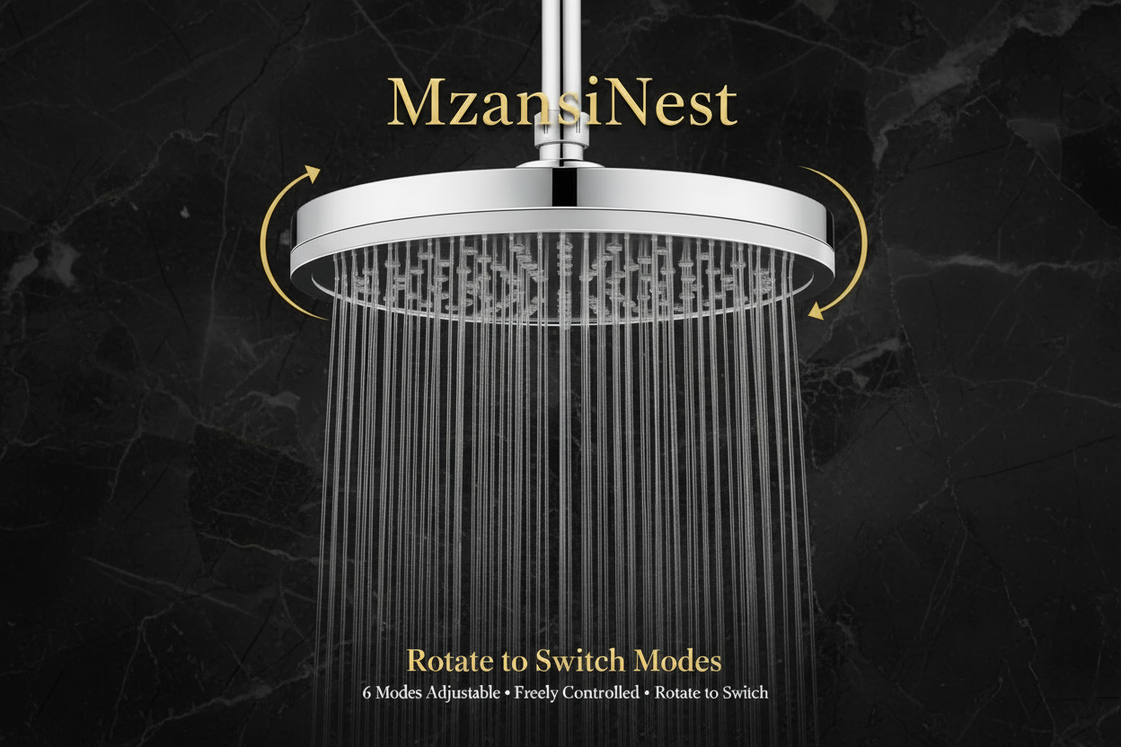 MzansiNest Luxe Rain Head - Rotate to Switch Modes